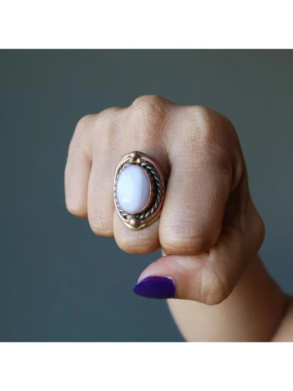 Kunzite Ring Spiritual Pink Gemstone Gold Goddess Adjustable Size 4 to 10 Jewelr